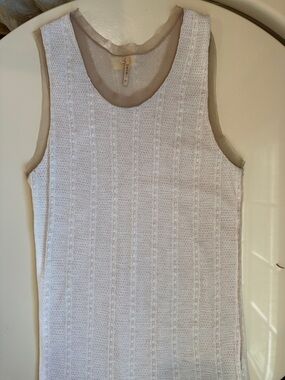 White Textured Knit Sleeveless Shell Top